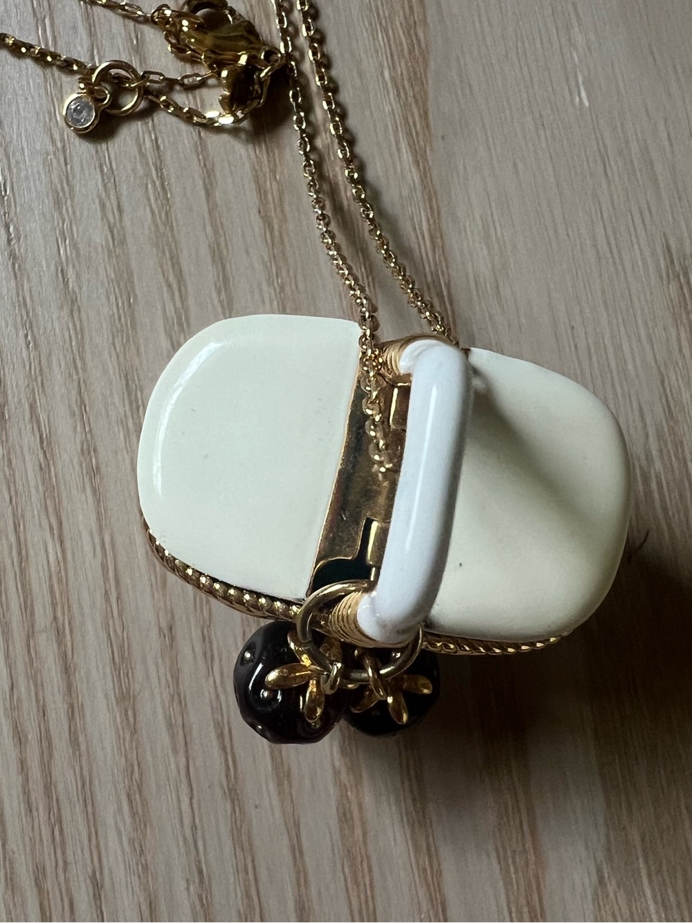 Kate Spade Strawberry Picnic Basket Novelty Necklace - Picture 3 of 5